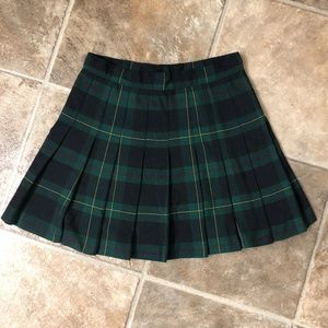 American Apparel Green Plaid Tennis Skirt
